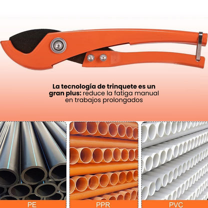 CORTADOR DE TUBOS PROFESIONAL : Sistema de trinquete y corte de precisión⚙️