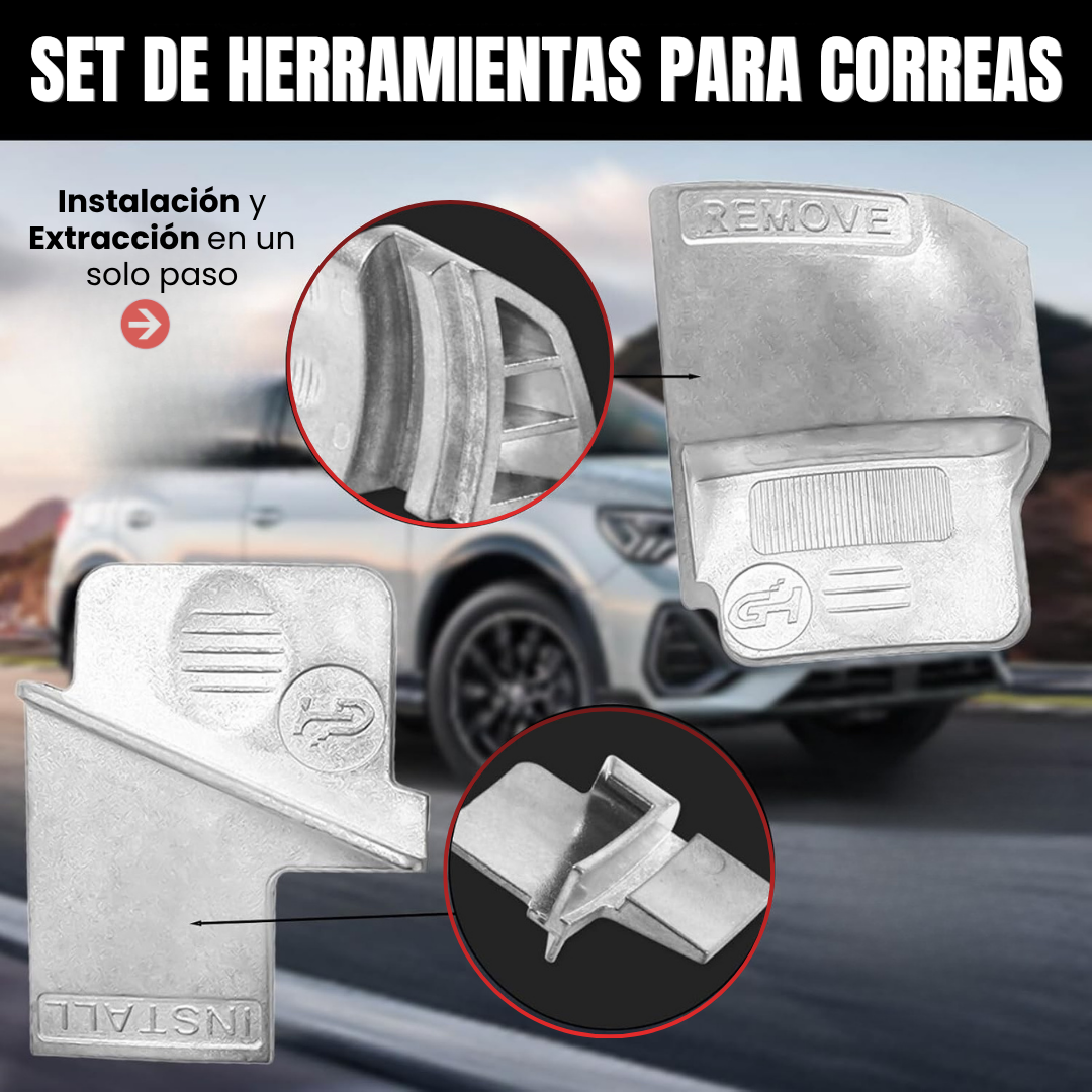 SET X2 DE HERRAMIENTAS PARA CORREAS: Instalación y Extracción en un solo paso🧰