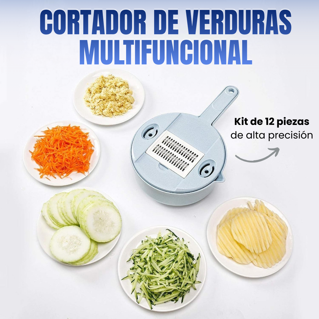 CORTADOR DE VERDURAS MULTIFUNCIONAL: Kit de 12 piezas de alta precisión👩🏻‍🍳🍳