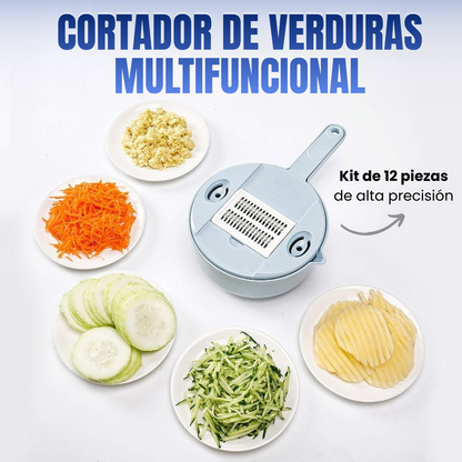 CORTADOR DE VERDURAS MULTIFUNCIONAL: Kit de 12 piezas de alta precisión👩🏻‍🍳🍳