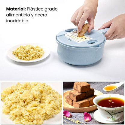 CORTADOR DE VERDURAS MULTIFUNCIONAL: Kit de 12 piezas de alta precisión👩🏻‍🍳🍳