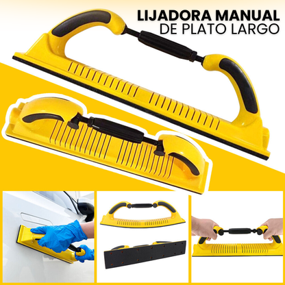 LIJADORA MANUAL DE PLATO LARGO: Sistema ajustable de alta precisión🧰🪚