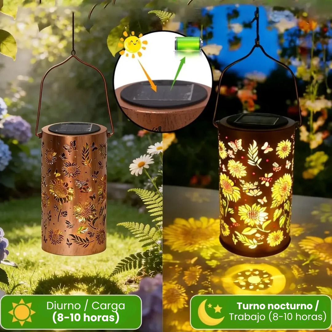 LÁMPARA SOLAR DE GIRASOL: Proyección Artística de Colores💡😎