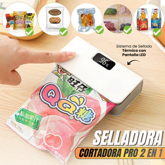 SELLADORA Y CORTADORA PRO 2 EN 1: Sistema de Sellado Térmico con Pantalla LED🛍️