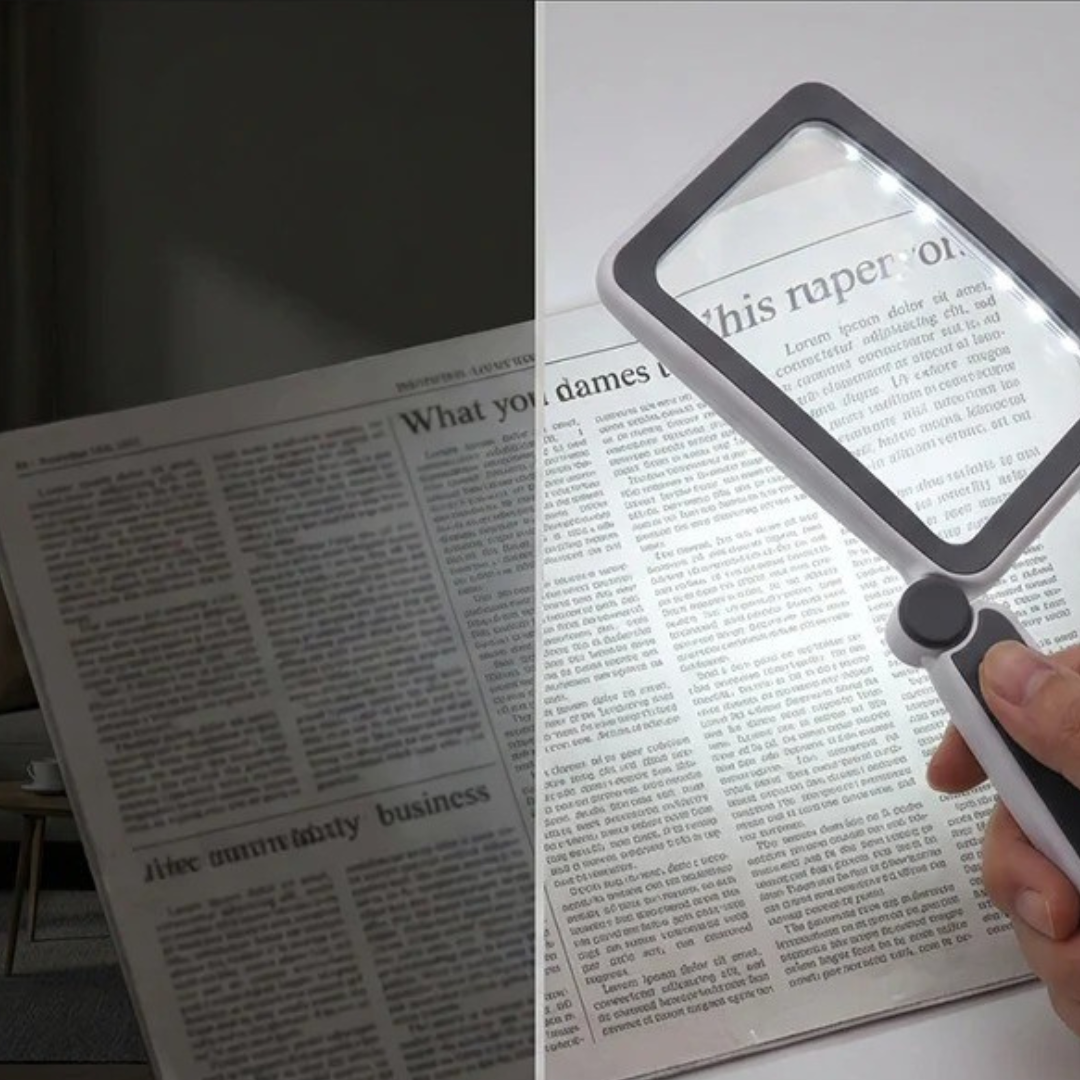 LUPA HD PLEGABLE + Sistema de Iluminación con 10 Luces LED🔍