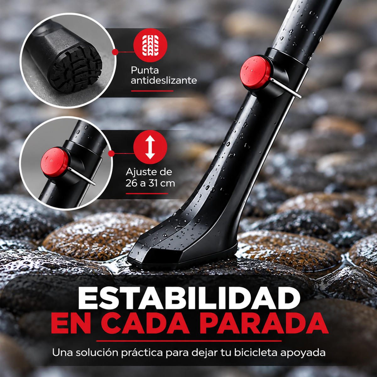 Pata de Apoyo Trasera Ajustable para Bicicleta🚲⚙️