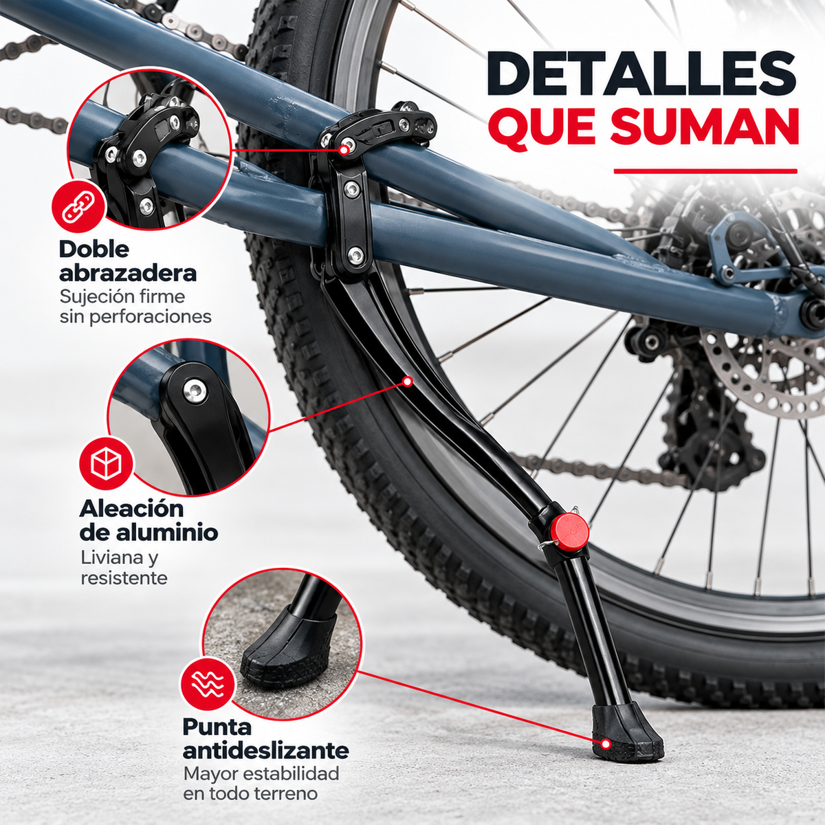 Pata de Apoyo Trasera Ajustable para Bicicleta🚲⚙️