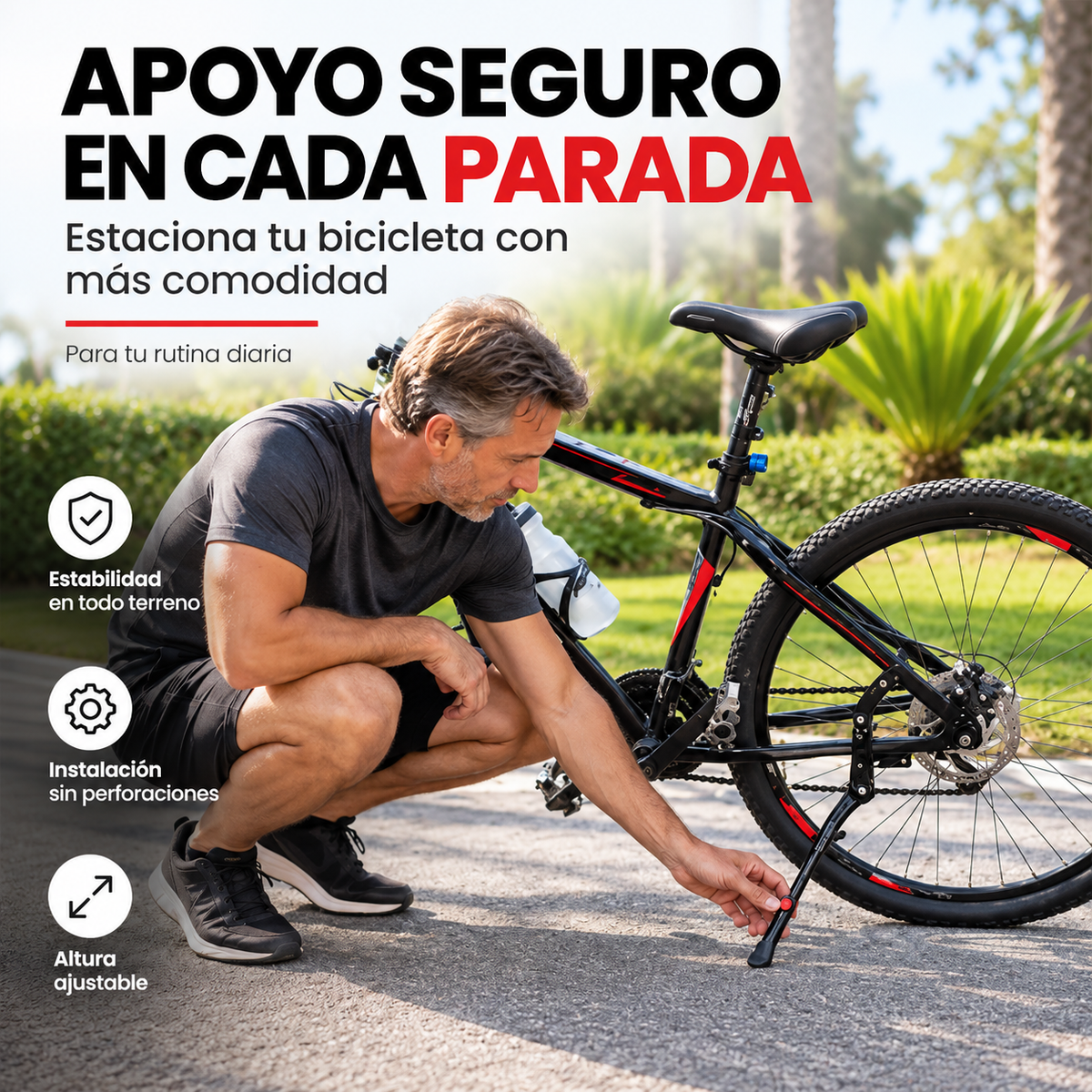 Pata de Apoyo Trasera Ajustable para Bicicleta🚲⚙️