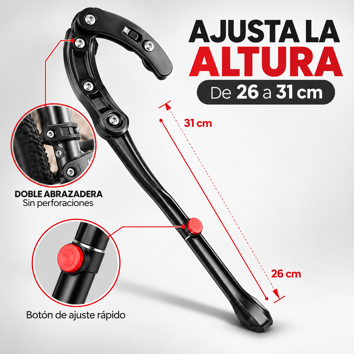 Pata de Apoyo Trasera Ajustable para Bicicleta🚲⚙️