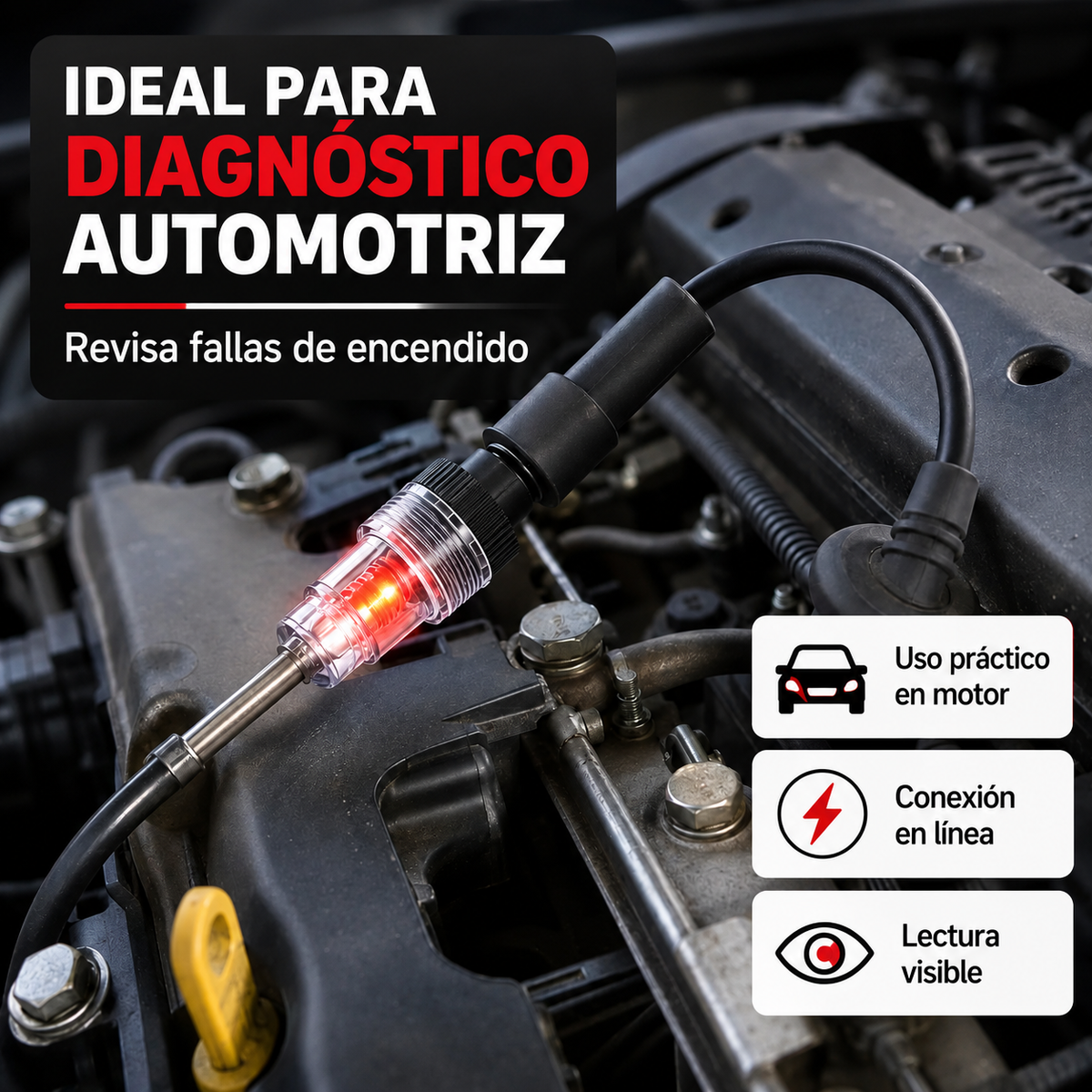 SparkTest Pro™ Probador de Chispa y Bujías en Línea para Auto y Moto ⚡🚗