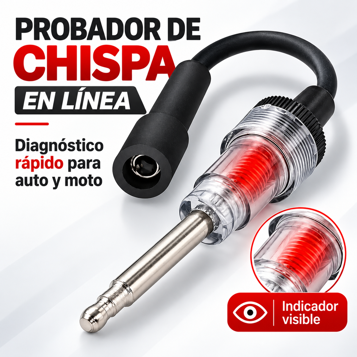 SparkTest Pro™ Probador de Chispa y Bujías en Línea para Auto y Moto ⚡🚗