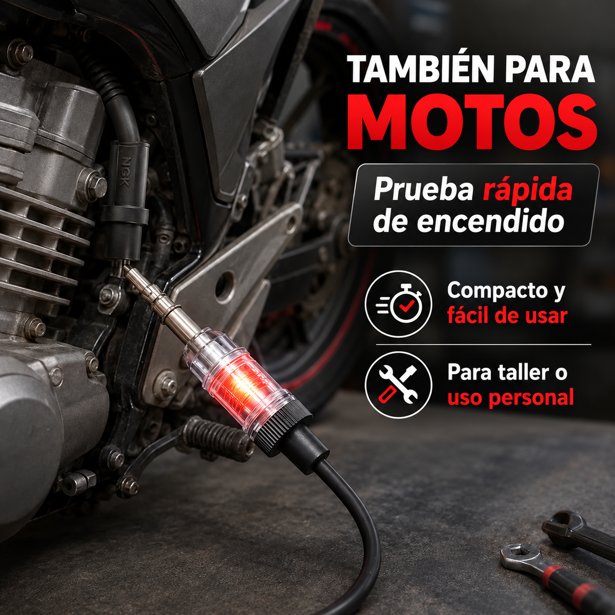 SparkTest Pro™ Probador de Chispa y Bujías en Línea para Auto y Moto ⚡🚗
