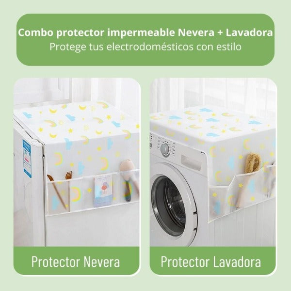 Combo protector impermeable Nevera + Lavadora: Protege y organiza con estilo🫧