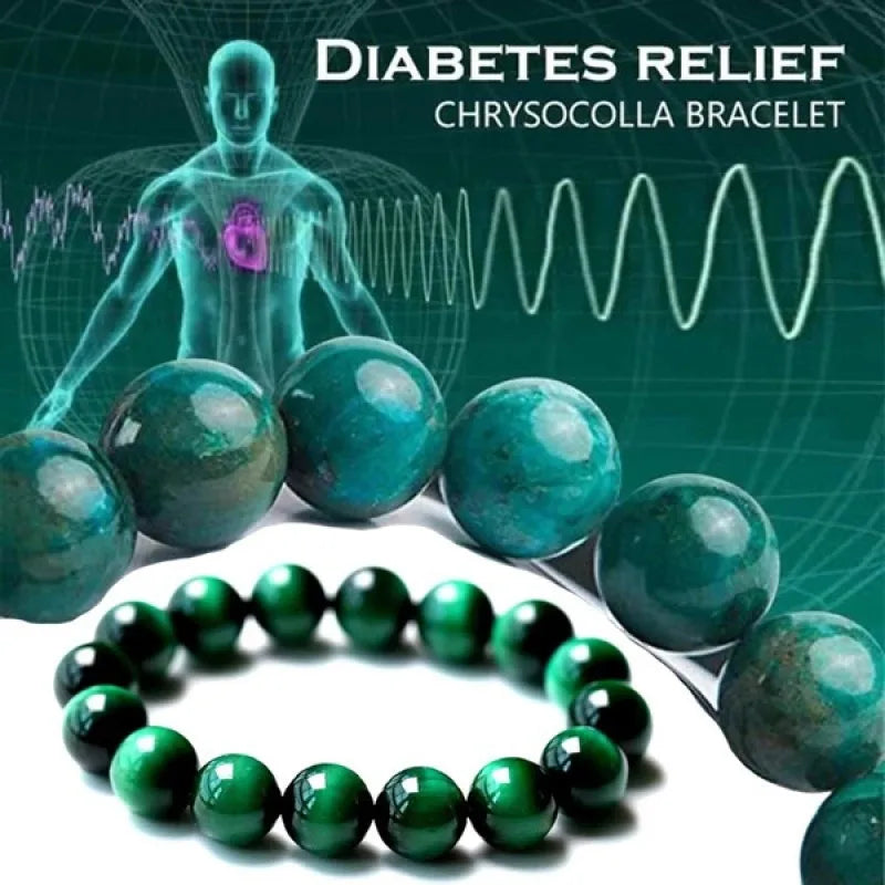 Pulsera Crisocola para alivio de la diabetes y control de azúcar🩸