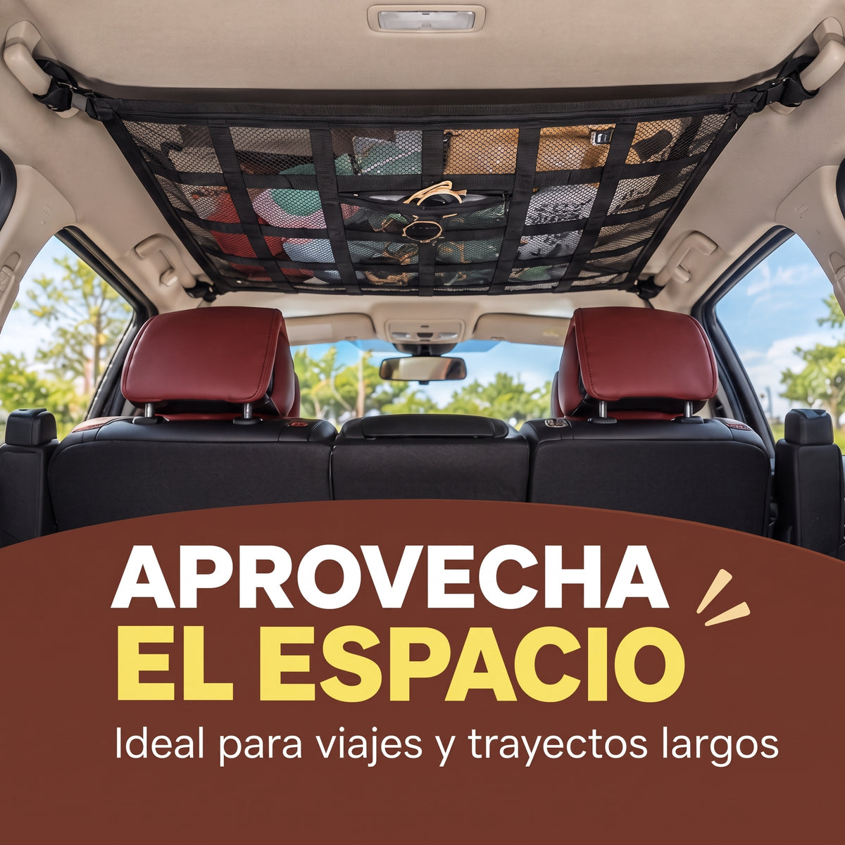 Red de Techo Colgante para Auto con 18 Compartimentos 🚗🎒