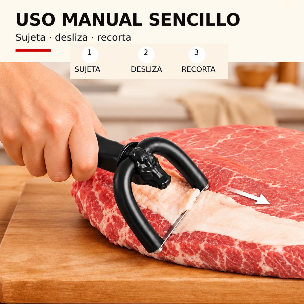 Recortadora de Grasa y Cortador de Carne Manual 🥩🔪