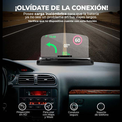 AutoProjection HUD™ Soporte con Proyección y Carga Inalámbrica