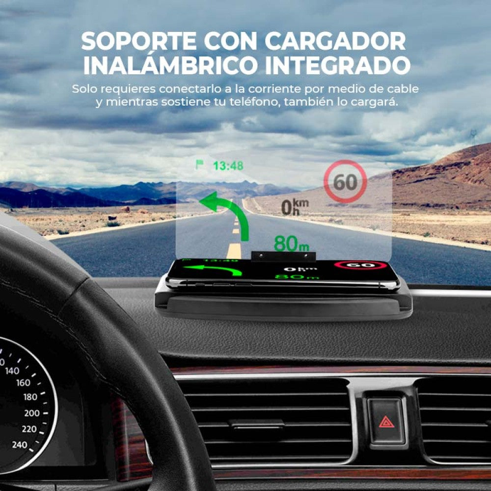 AutoProjection HUD™ Soporte con Proyección y Carga Inalámbrica