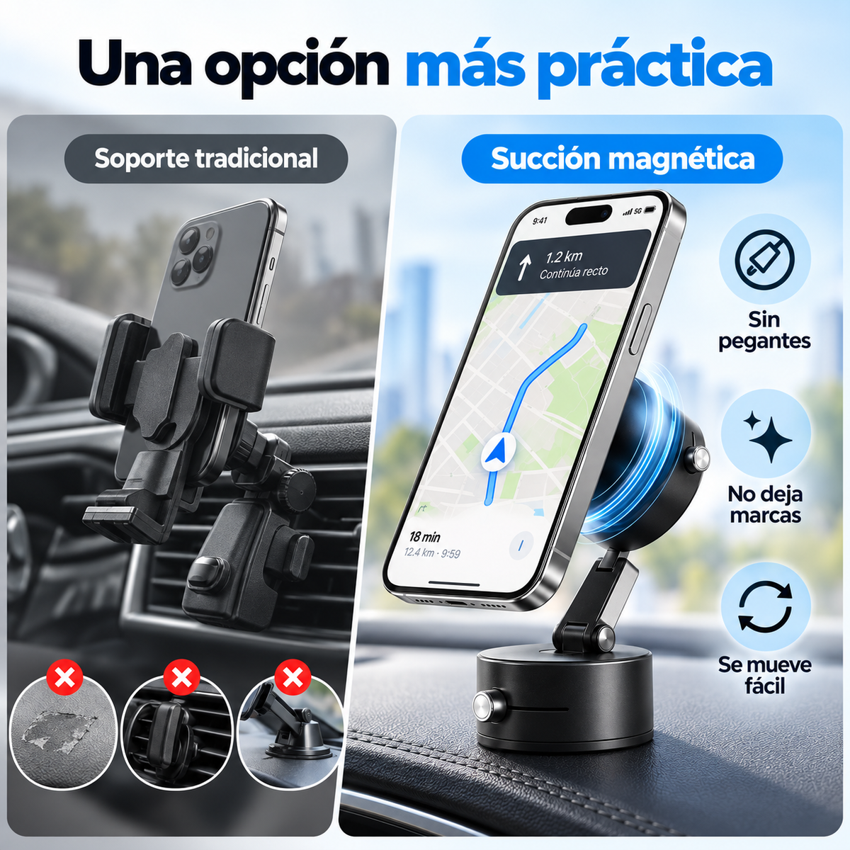 Soporte Magnético de Succión al Vacío para Celular🧲📱