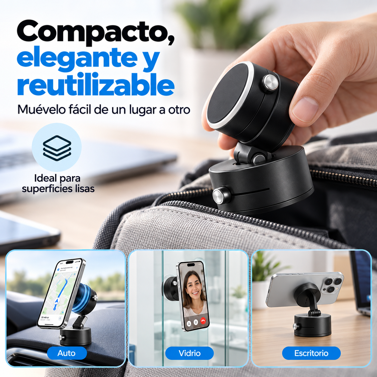 Soporte Magnético de Succión al Vacío para Celular🧲📱