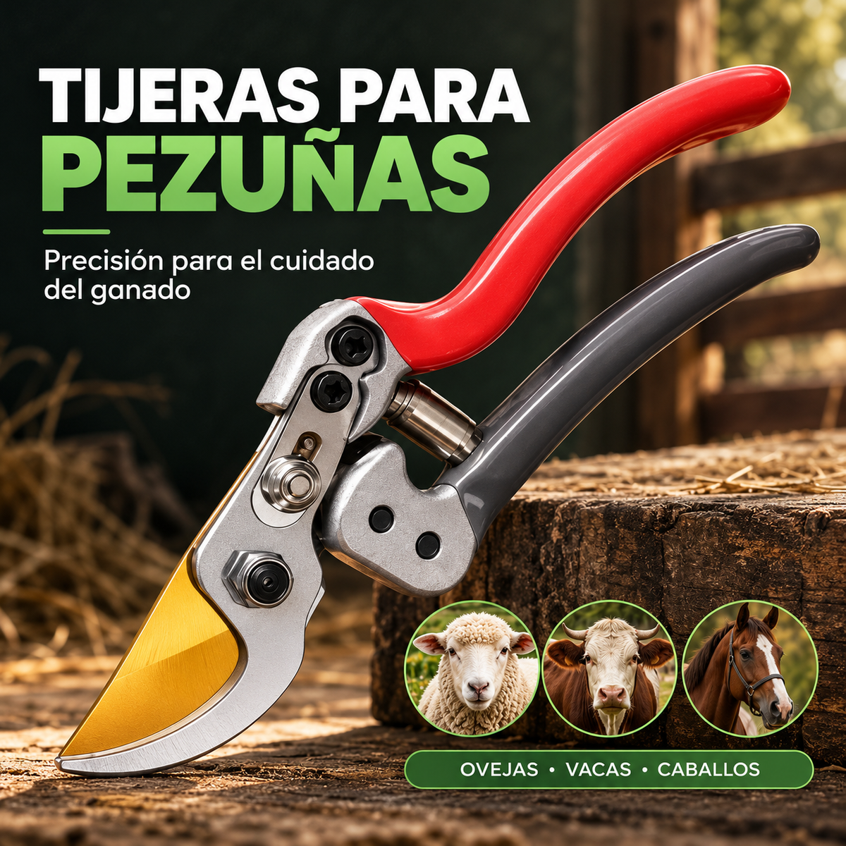 Tijeras para Recorte y Cuidado de Pezuñas de Ovejas, Vacas y Caballos 🐑🐄🐎