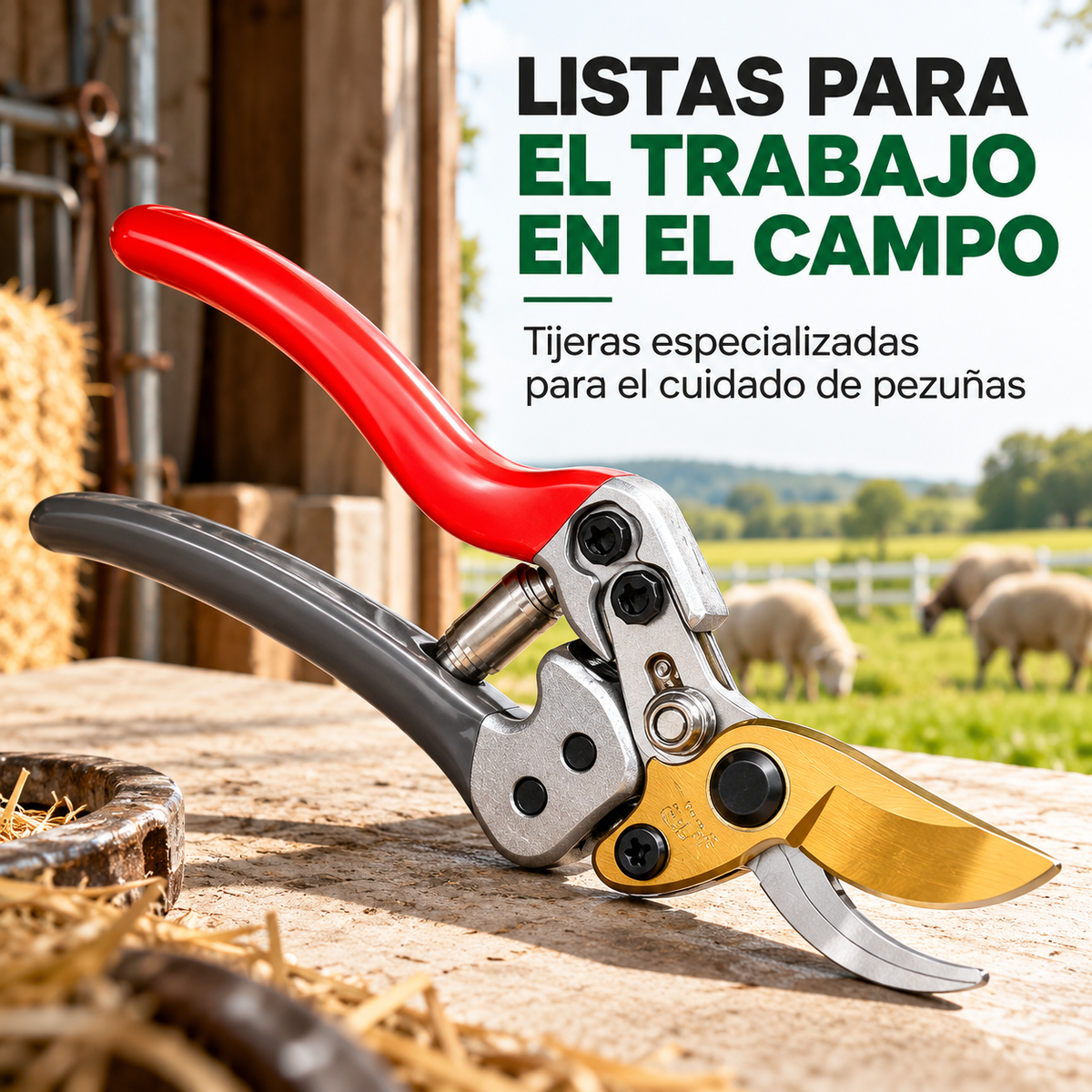 Tijeras para Recorte y Cuidado de Pezuñas de Ovejas, Vacas y Caballos 🐑🐄🐎