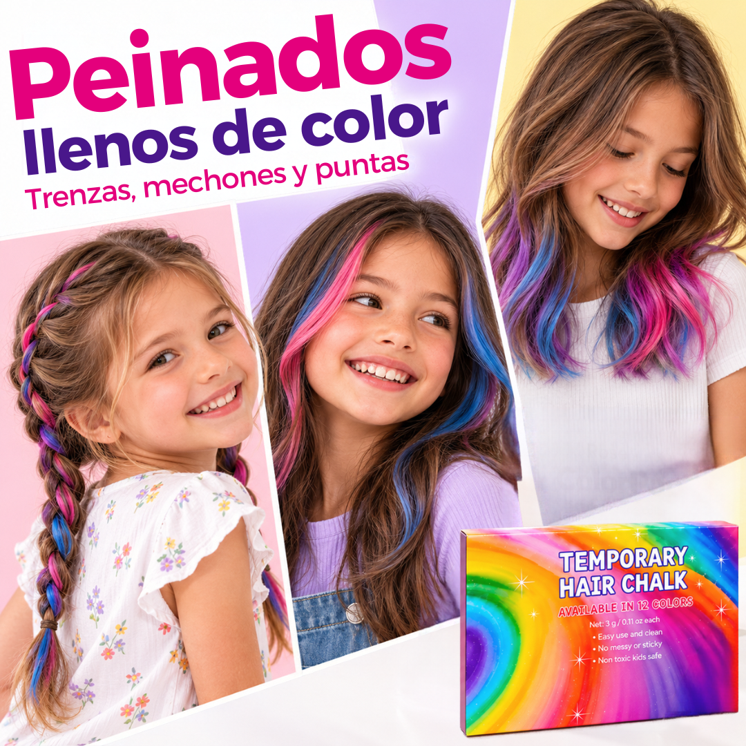 🌈 Rose® ColorPop: Set de Tizas de Color Temporal para el Cabello💖