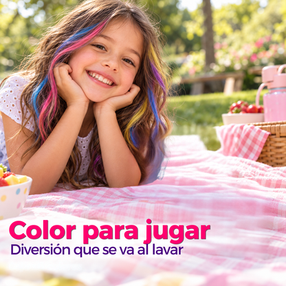 🌈 Rose® ColorPop: Set de Tizas de Color Temporal para el Cabello💖