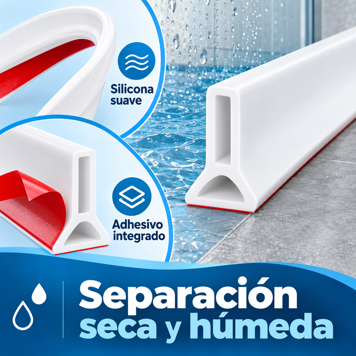 🚿Tira de Barrera de Silicona para Baño y Cocina💧