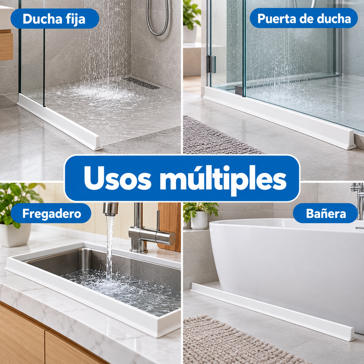 🚿Tira de Barrera de Silicona para Baño y Cocina💧