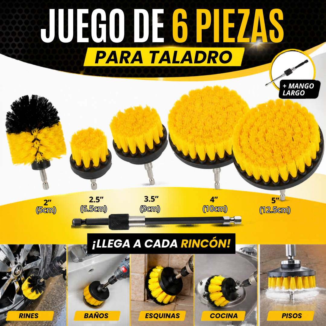 Kit de Limpieza Eléctrica Pro: Set de 5 Cepillos Ultra-Resistentes🫧🧽