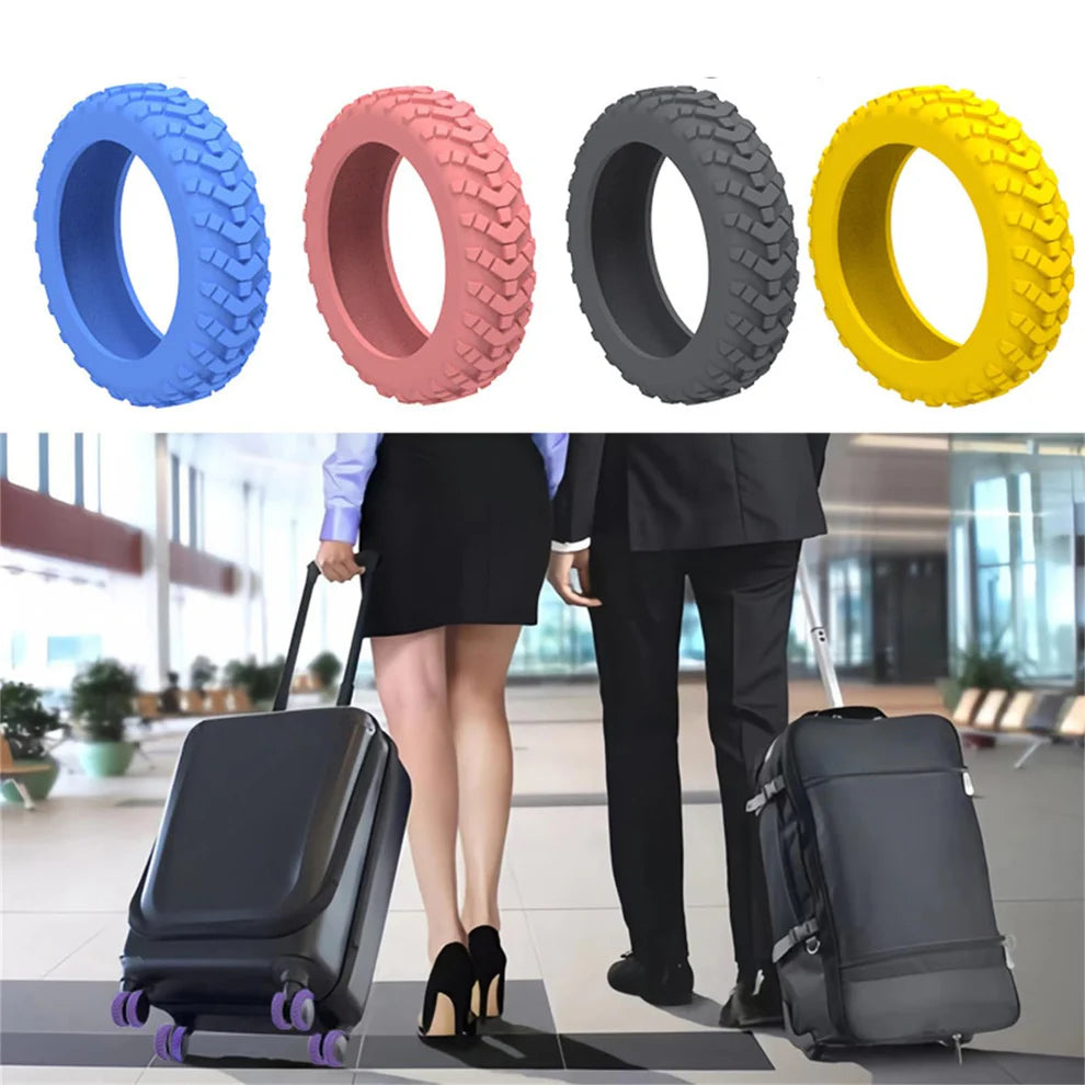 SilenceWheel™ – Kit Protector de Ruedas para Maletas (8 Unidades + 8 gratis)