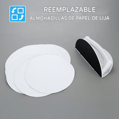 Lijadora de ángulo interno semicircular + 10 lijas tamaño a elección