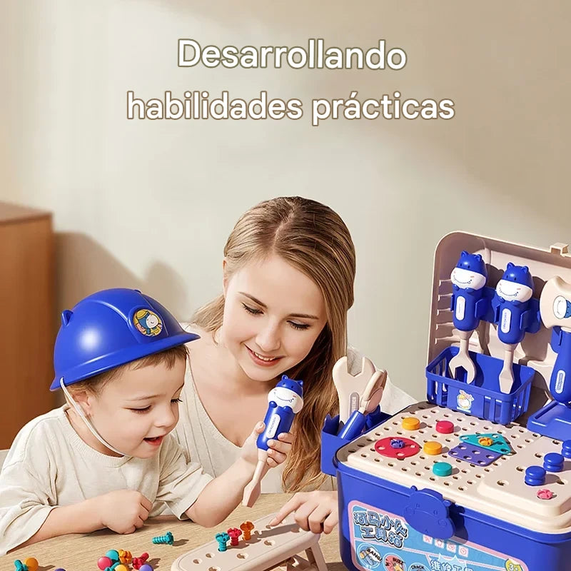 Mini Ingenieros Hippo® Set de 152 piezas con taladro funcional