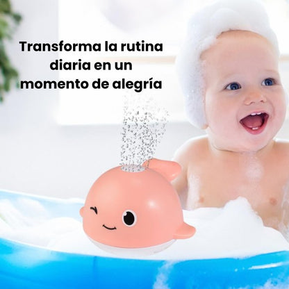 Ballena Rociadora con Luz LED para baño de bebés y niños