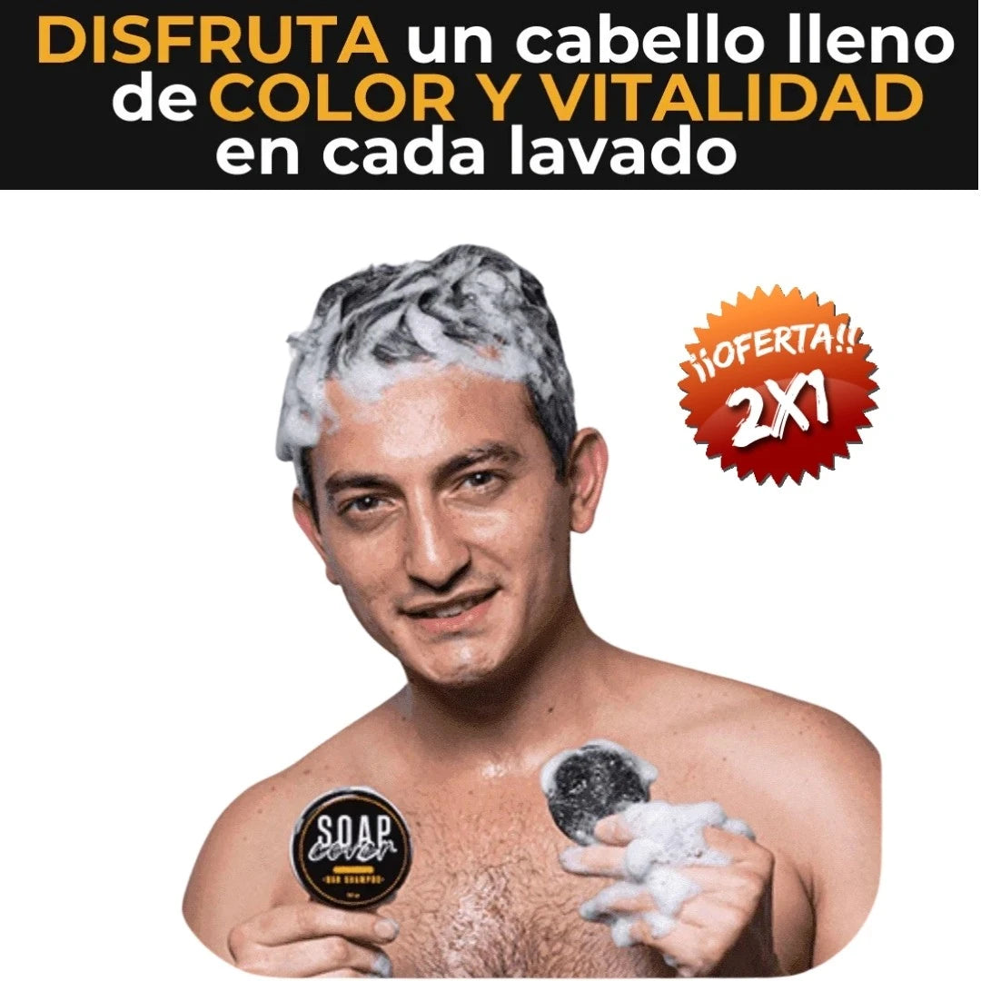 2X1 SHAMPOO EN BARRA ANTI CANAS - RESTAURA EL COLOR NATURAL DE TU CABELLO