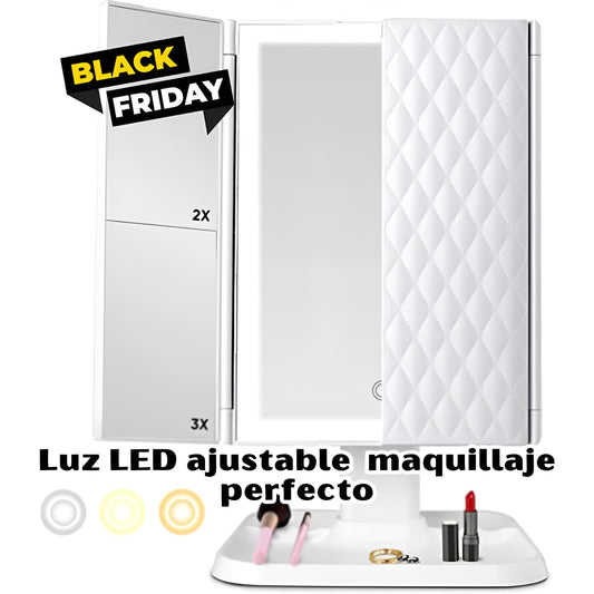 ESPEJO DE MAQUILLAJE LED TRIPLE