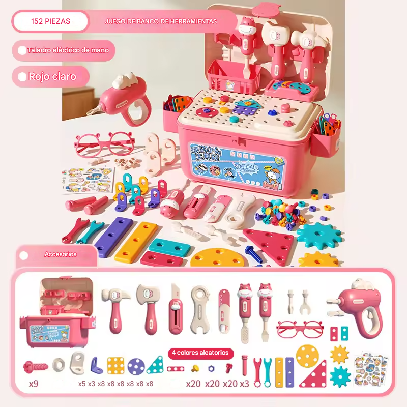 Mini Ingenieros Hippo® Set de 152 piezas con taladro funcional