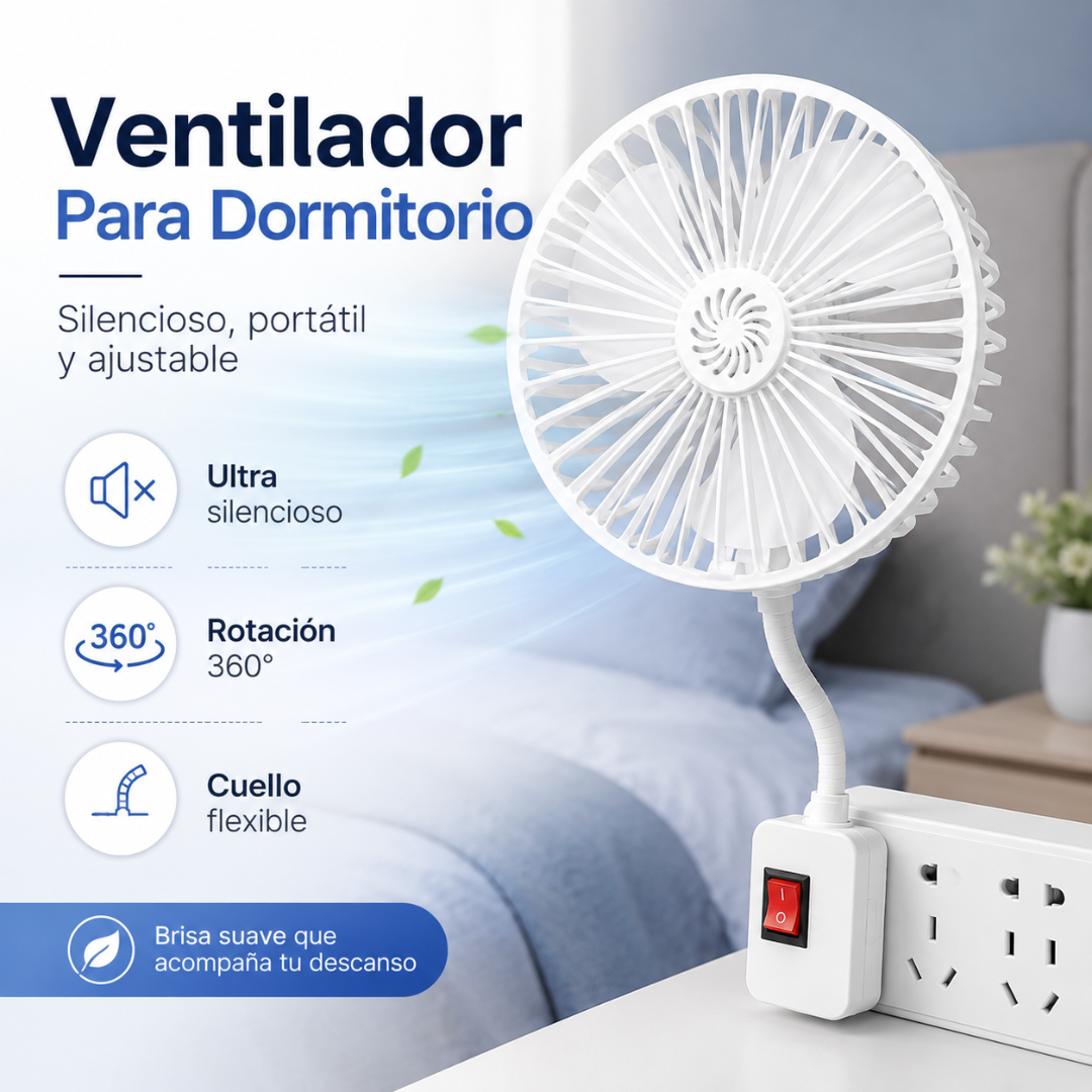🍃 Ventilador de Dormitorio Silencioso BreezeQuiet™