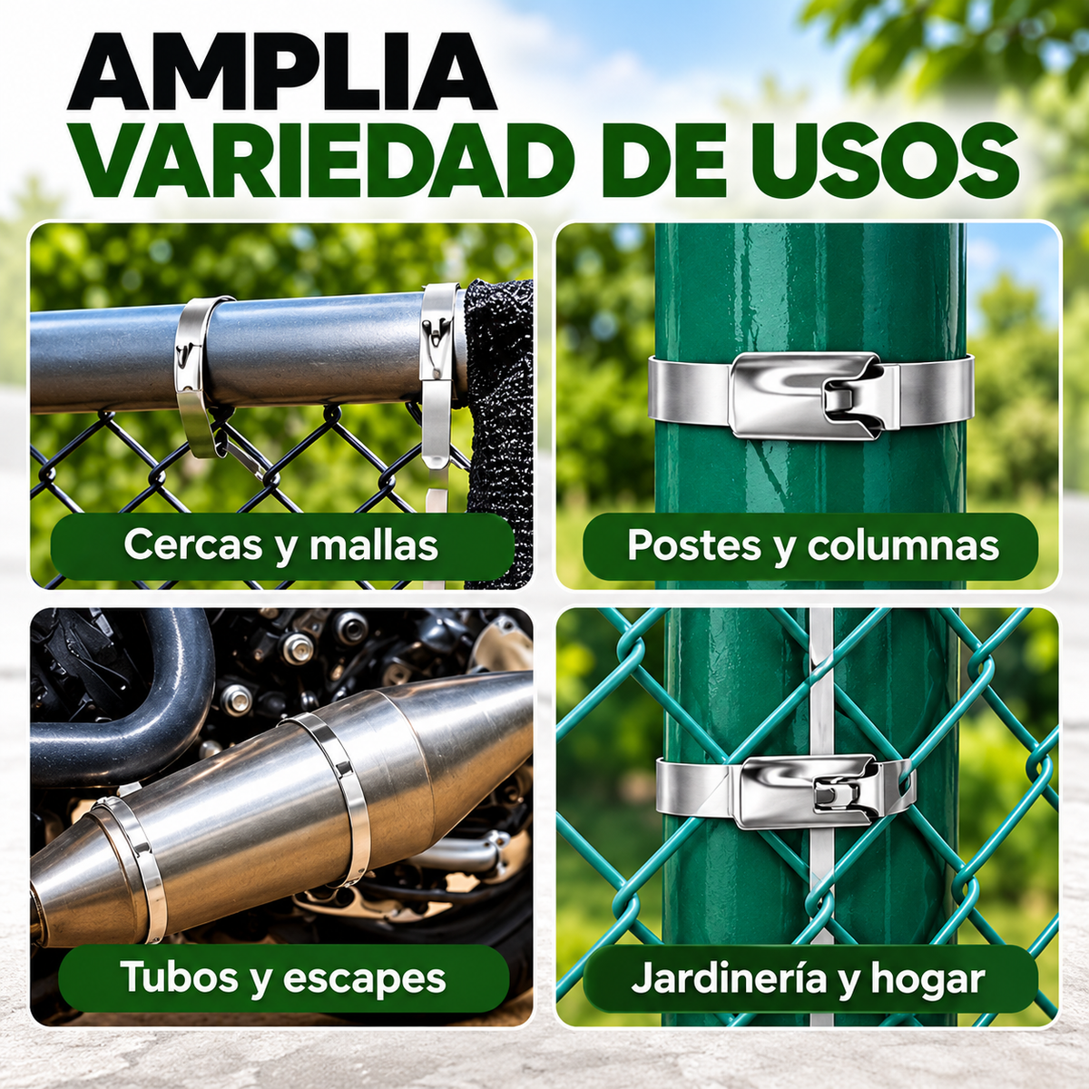 Kit Pinza Tensora y Cortadora para Amarras Metálicas + 100 Amarras de Acero Inoxidable ⚙️🔩