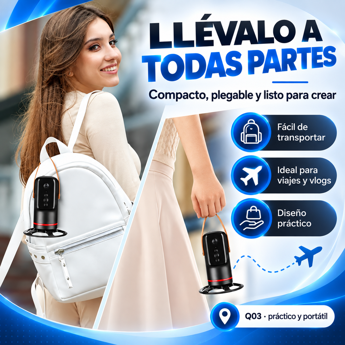Trípode Inteligente con Seguimiento Facial Automático 360° 📸🤖