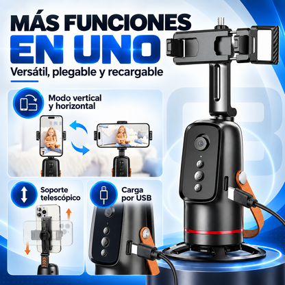 Trípode Inteligente con Seguimiento Facial Automático 360° 📸🤖